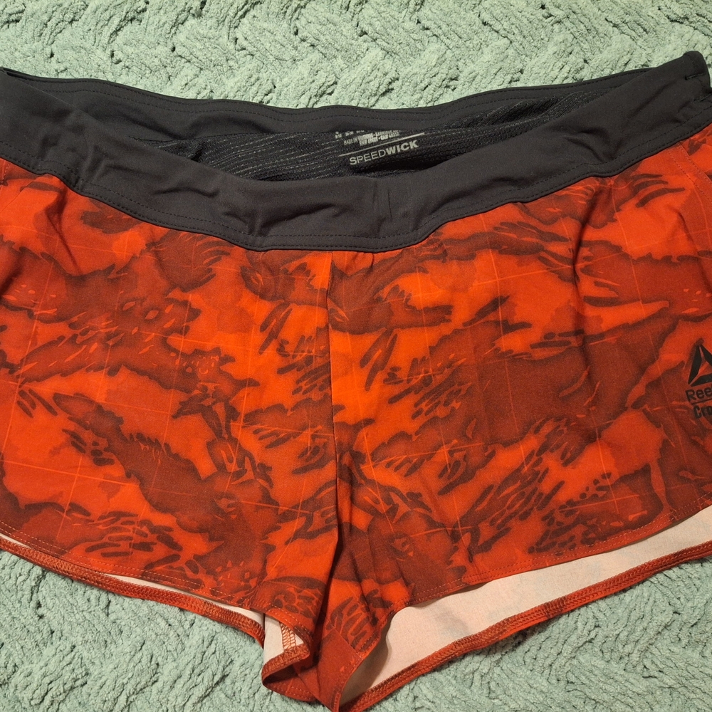 Reebok Women's Red Camo Speedwick Athletic Shorts